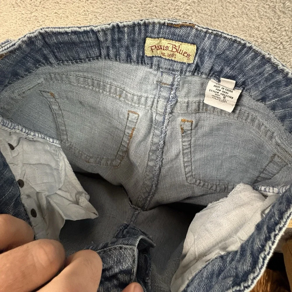 Paris Blues Juniors 5 (29x10) Blue Denim Jean Shorts Cutoff Stretch Y2K SEE DESC